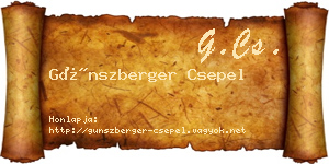 Günszberger Csepel névjegykártya